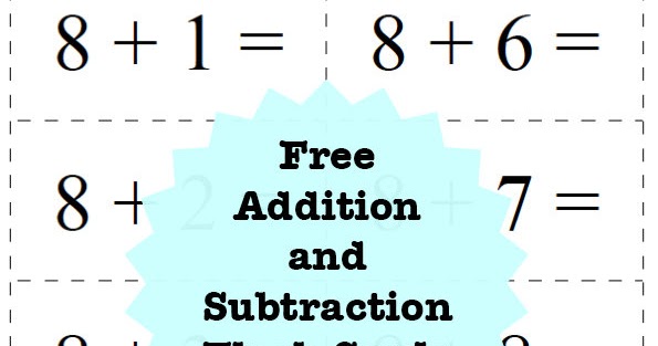 Craftiments: Free Printable Addition and Subtraction Flash ... Craftiments: Free Printable Addition and Subtraction Flash ...