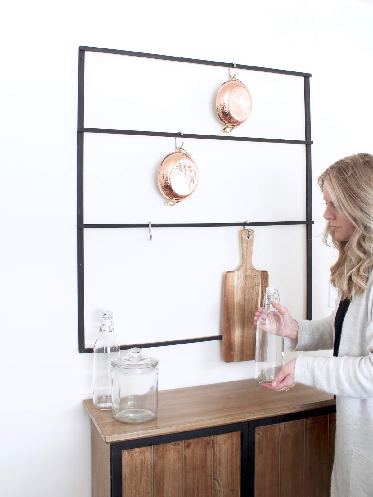 DIY Wall Mounted Pot Rack Harlow & Thistle