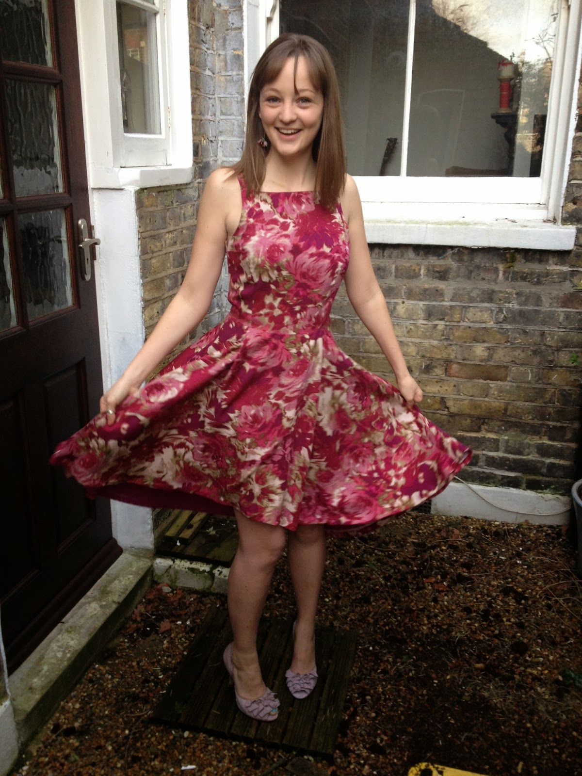 Diary of a Chainstitcher Pink John Kaldor Floral By Hand London Flora Dress Sewing Pattern
