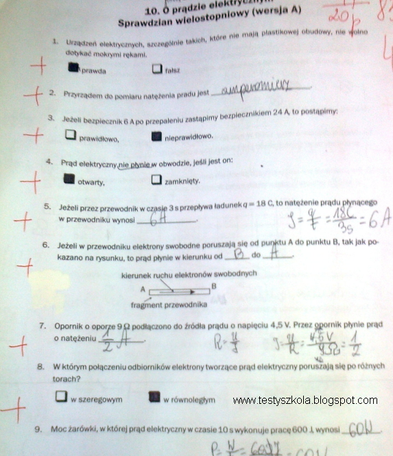 Test Prąd Elektryczny Klasa 8 Świat Fizyki 3 O prądzie elektrycznym sprawdzian | Testy, sprawdziany szkolne