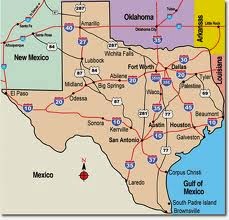 Map of Texas (My Native State)