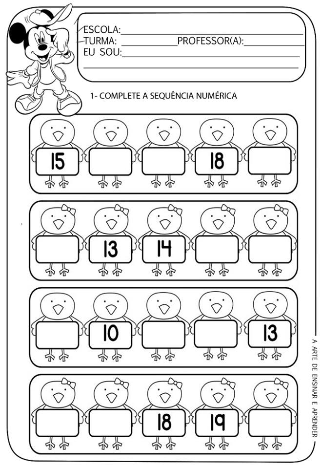Aprende Brincando: Fichas de Matemática para treinar as SEQUÊNCIAS ...