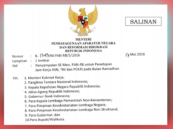 Download Surat Resmi Perihal Penetapan Jam Kerja Asn, Tni/Polri Dan
Kalender Hijriyah Tahun 2016