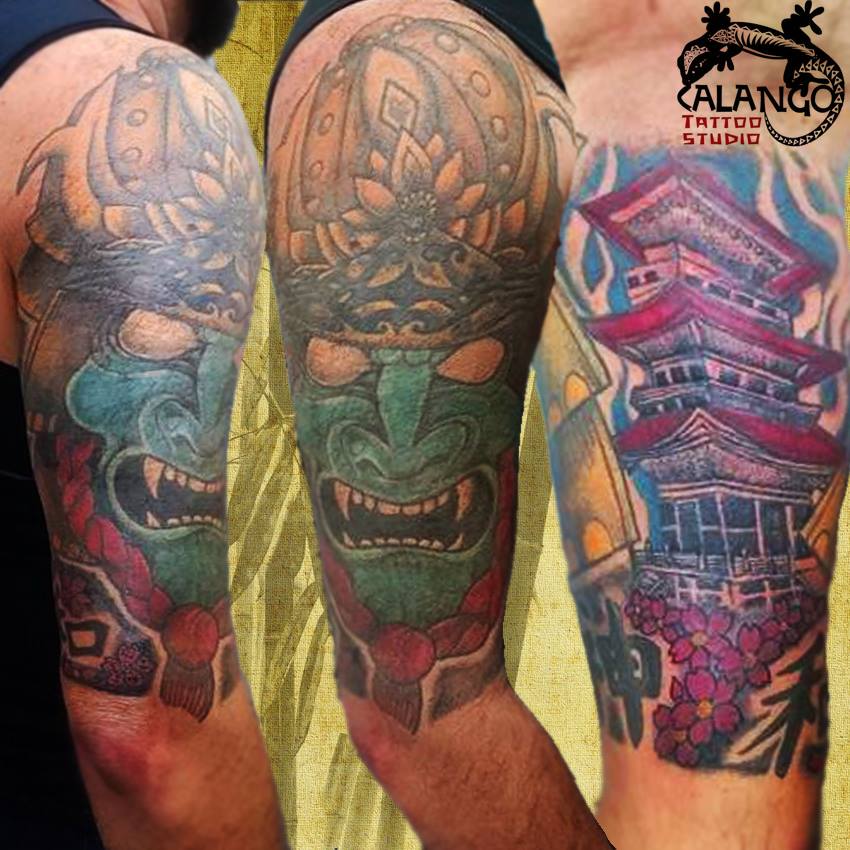 Calango Tattoo Studio Fechamento Meia Manga Oriental De Hannya