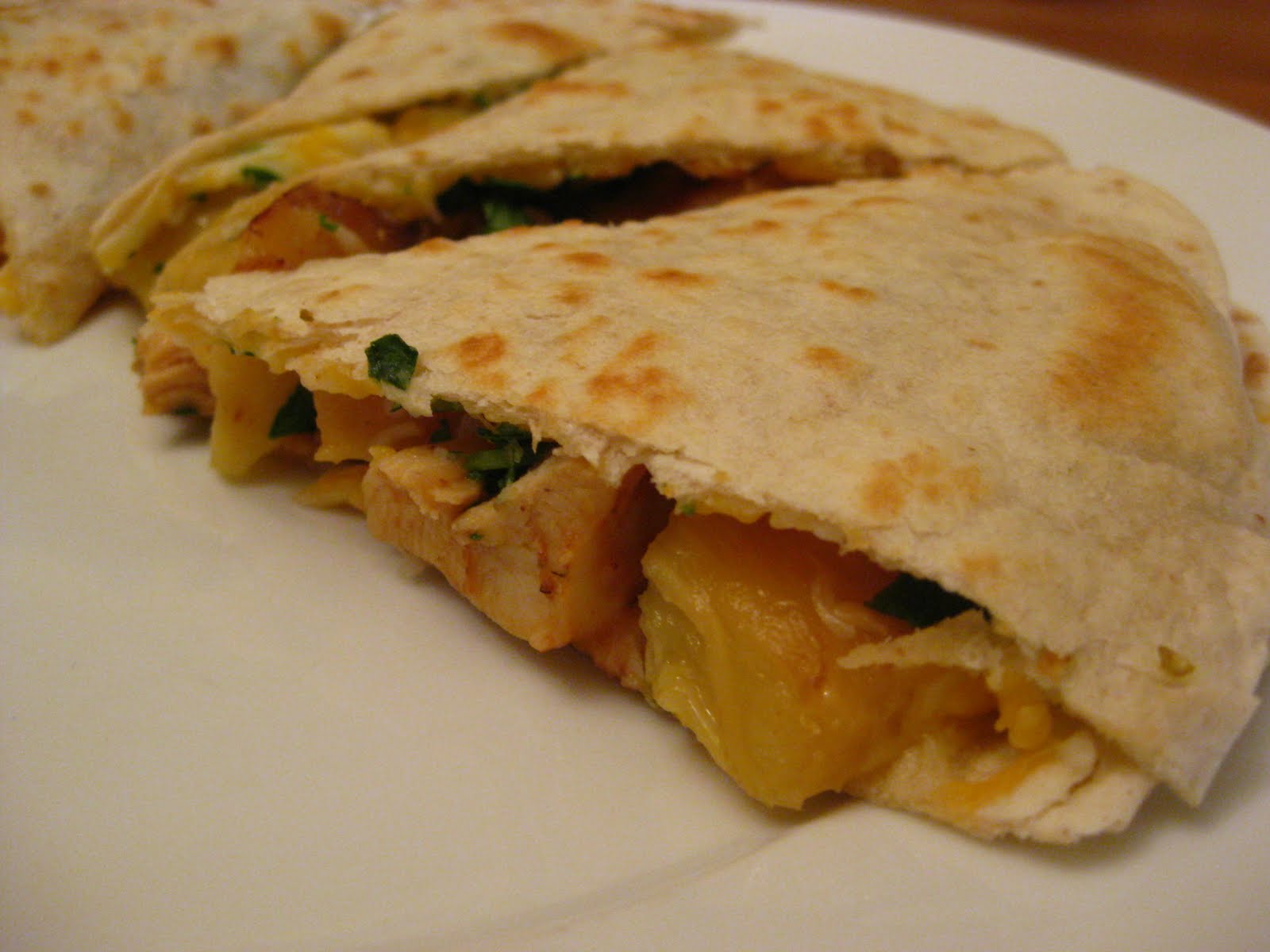 A Taste of Home Cooking Grilled Chicken & Pineapple Quesadillas