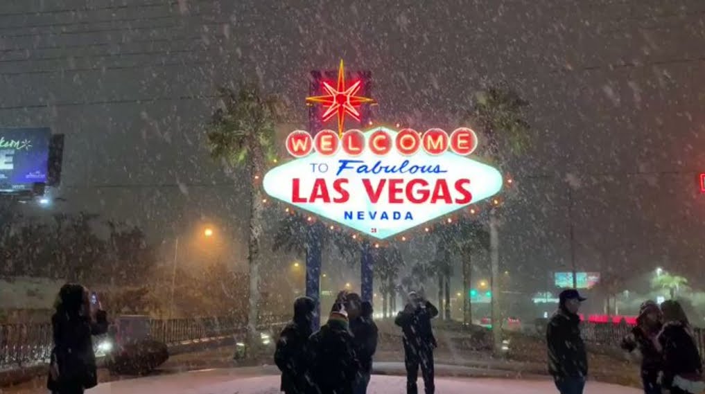 Las Vegas con la Neve per la prima volta dopo 10 anni.