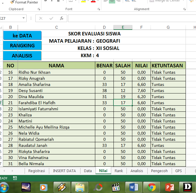 Software Excel Analisis Butir Soal Pilihan Ganda Geograph88