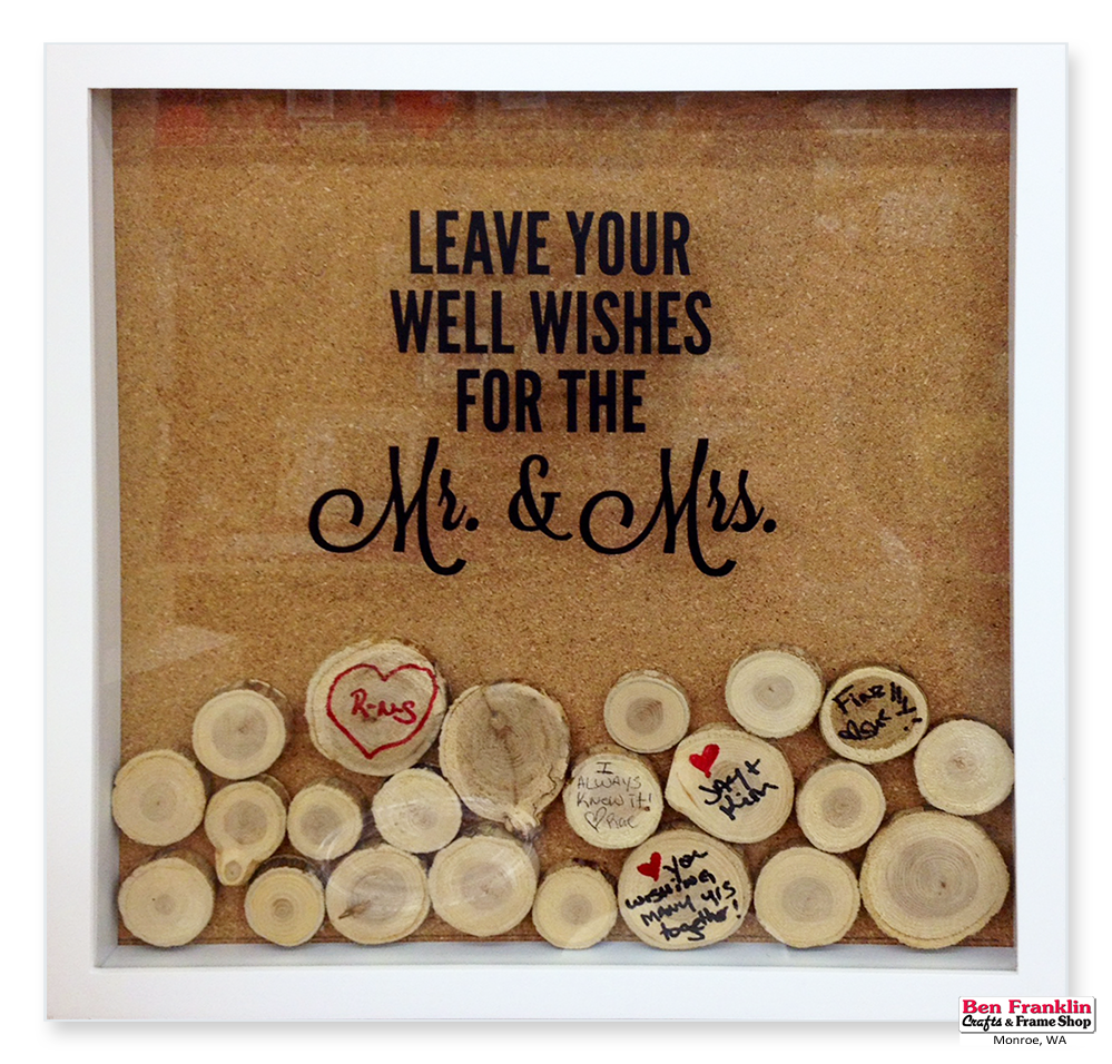 Open The Shadow Box And Glue The Cork Board To The Back Arrange Your Wood Slice Wishes Inside You May Want To Glue Them In Place Close It Back Up Open The Shadow Box And Glue The Cork Board To The Back Arrange Your Wood Slice Wishes Inside You May Want To Glue Them In Place Close It Back Up