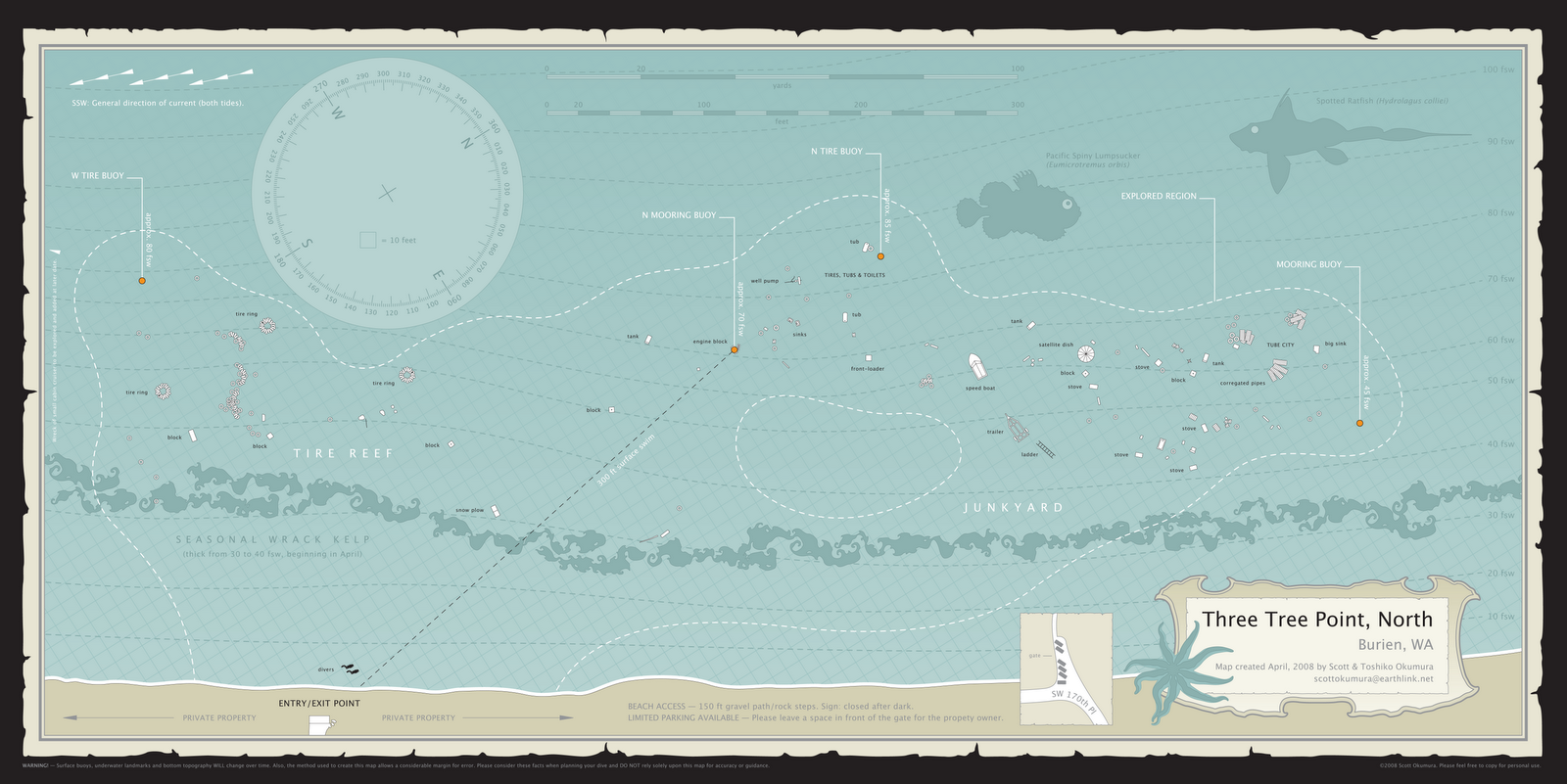 the surly diver Map Three Tree Point