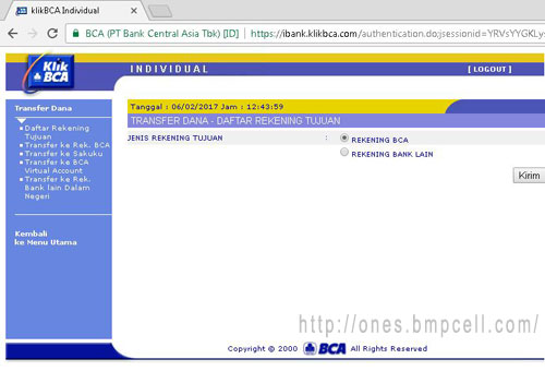 Tampilan Menu Tambah Rekening Tambah Daftar Rekening Klik BCA