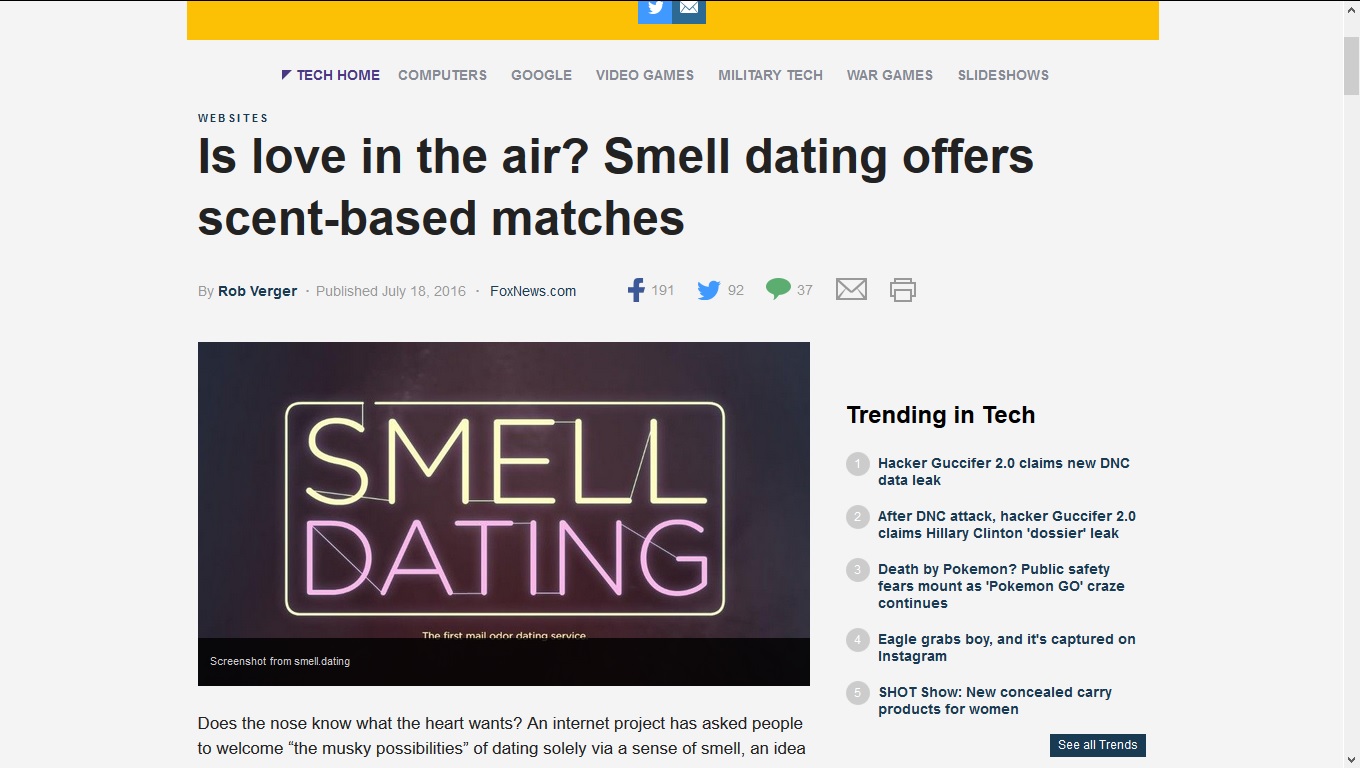 Scent dating