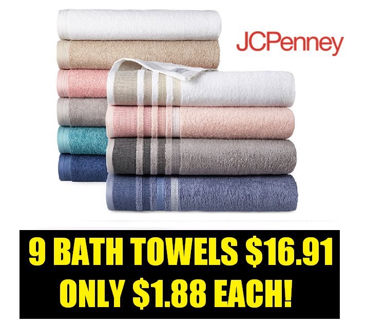NINE JCPenney Home Expressions 27"x52" Bath Towels 16.91 + Free Store