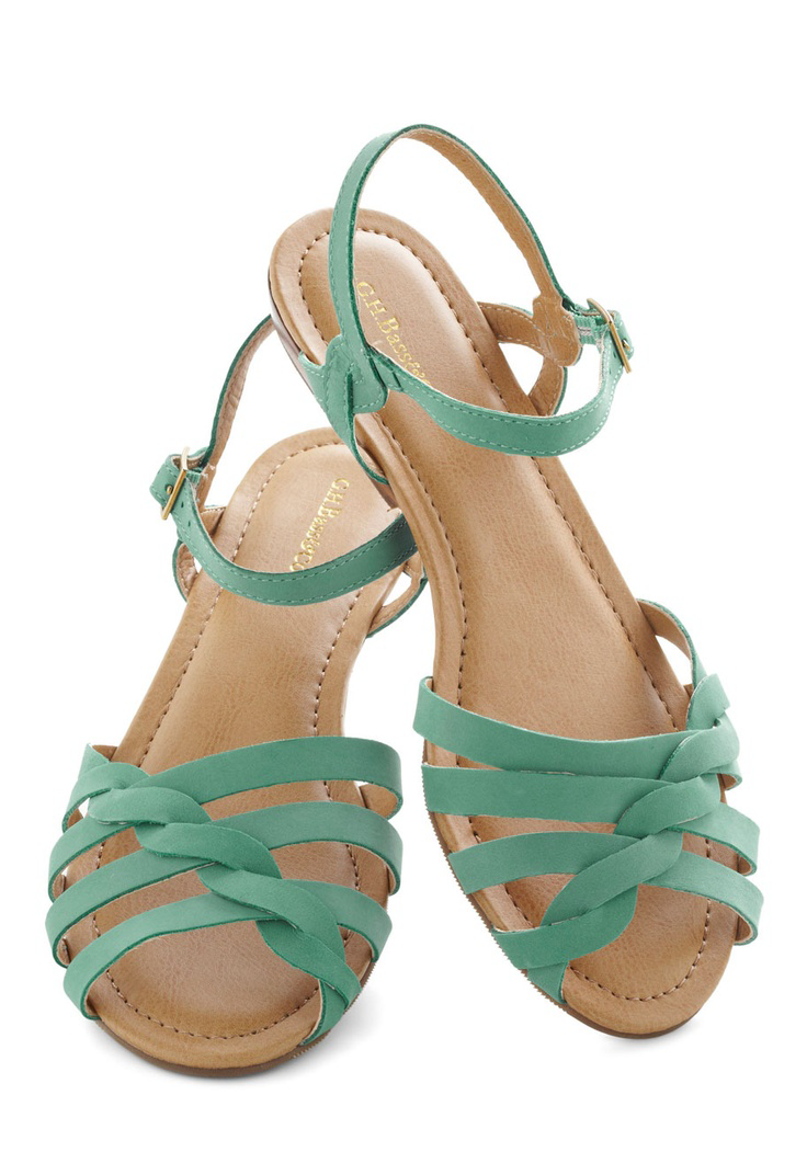Teal Blue Strappy Sandals - Creative Ideas