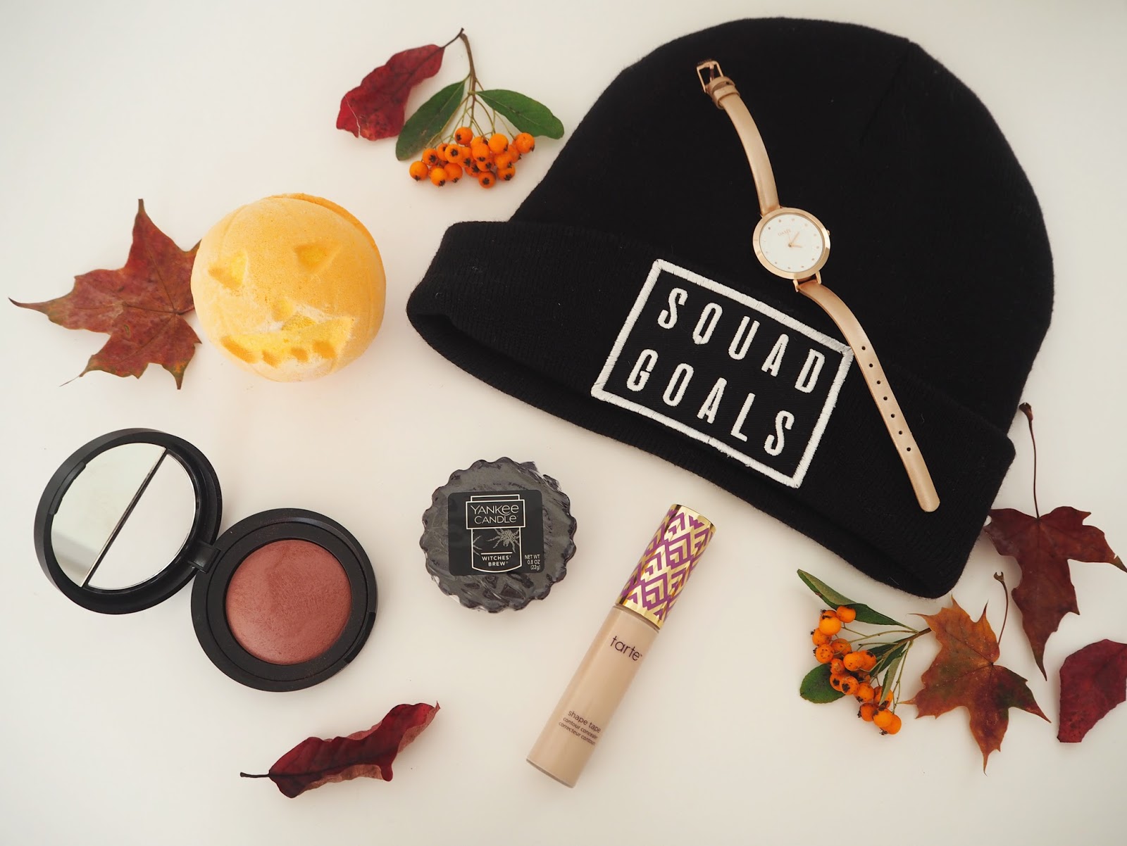 Loves List: October, Katie Kirk Loves, Makeup, Laura Geller, Tarte Cosmetics, Oasis Fashion, Rose Gold Watch, River Island Hat, Squad Goals Hat, Yankee Candles, Lush Cosmetics, Beauty Blogger, UK Fashion Blogger