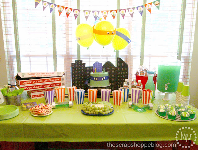 teenage mutant ninja turtle party table