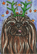Title Cupid Pekingese Dog. MediumWatercolor and ink on 140 lb paper