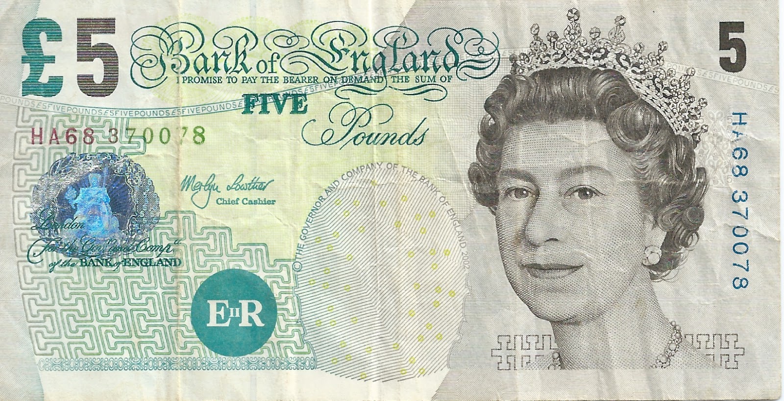 International Banknotes 5 British Pounds GBP 2002 british-politics-johnson-resigns-taking-the-pound-with-him