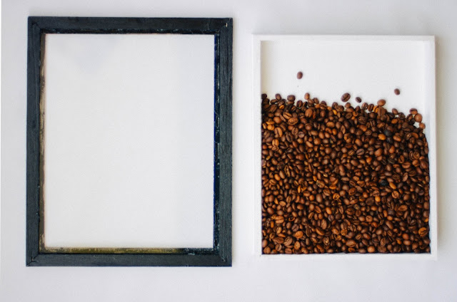 A coffee beans frame DIY tutorial, perfect for home decor or a gift for coffee lovers. 