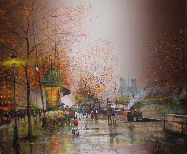 Guy Dessapt 1938 | French Impressionist painter | Paris autumn