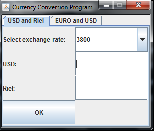Java programs: Currency Conversion program