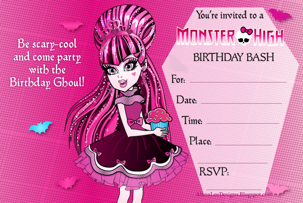 Monster High Birthday Invitation Templates Free
