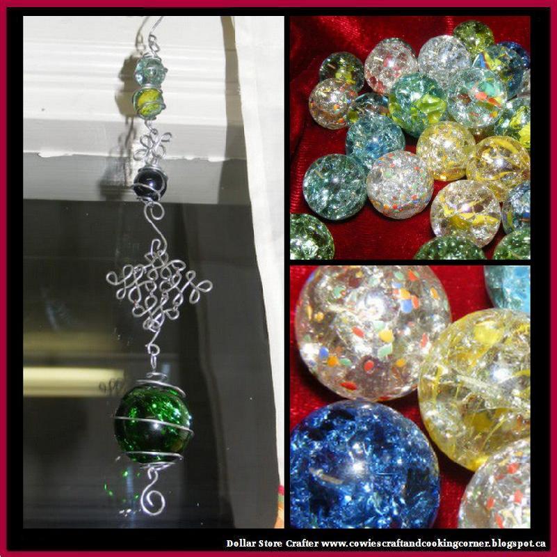 Dollar Store Crafter DIY Cracked Marble Suncatchers