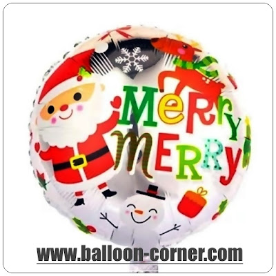 Balon Foil Bulat MERRY CHRISTMAS
