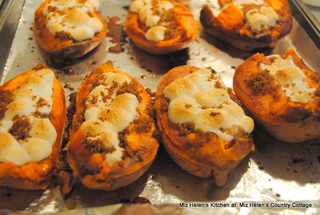 Roasted Sweet Potatoes with Marshmallow Topping at Miz Helen's Country Cottage