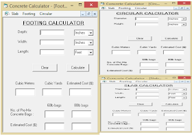Footing, Slab Concrete Calculator - مجلتك المعمارية