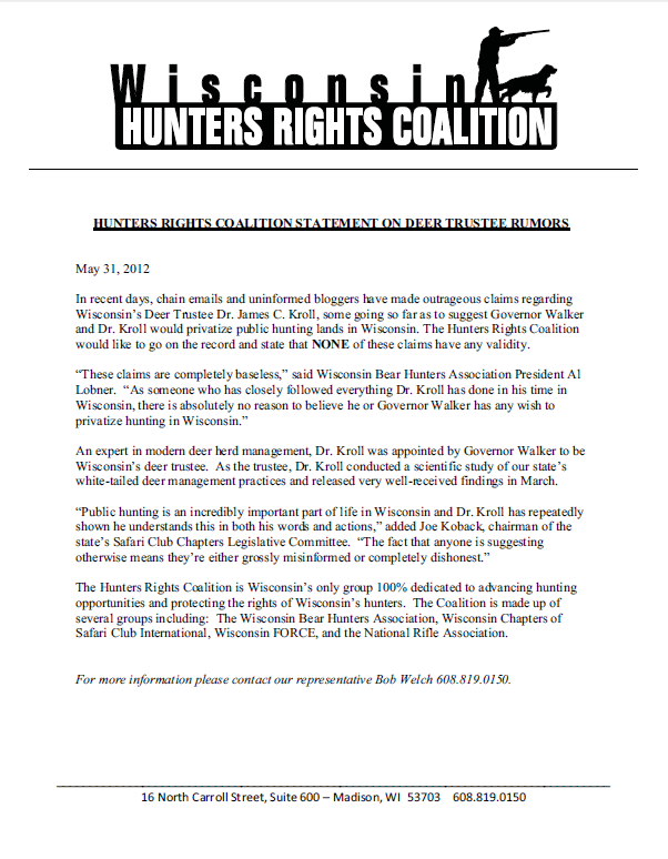 Retiring Guy's Digest Wisconsin Hunters Rights Coalition "Mighty Mouse" Moment