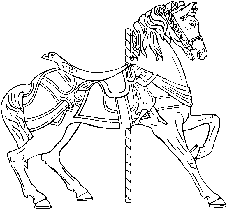 carousel horse coloring pages - photo #12
