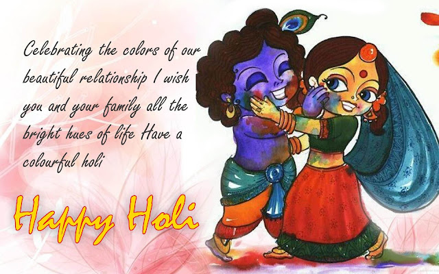 Happy holi playing Radha Krishna Image