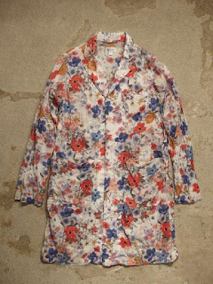 FWK by Engineered Garments "Lab Shirt in White Multi Floral Sheeting"