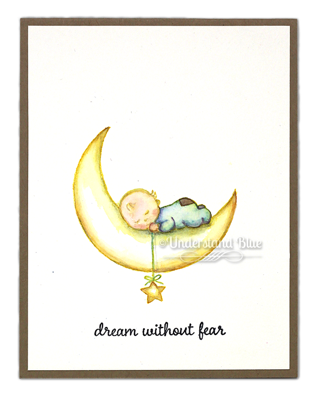 Moon Baby Watercolor by Understand Blue