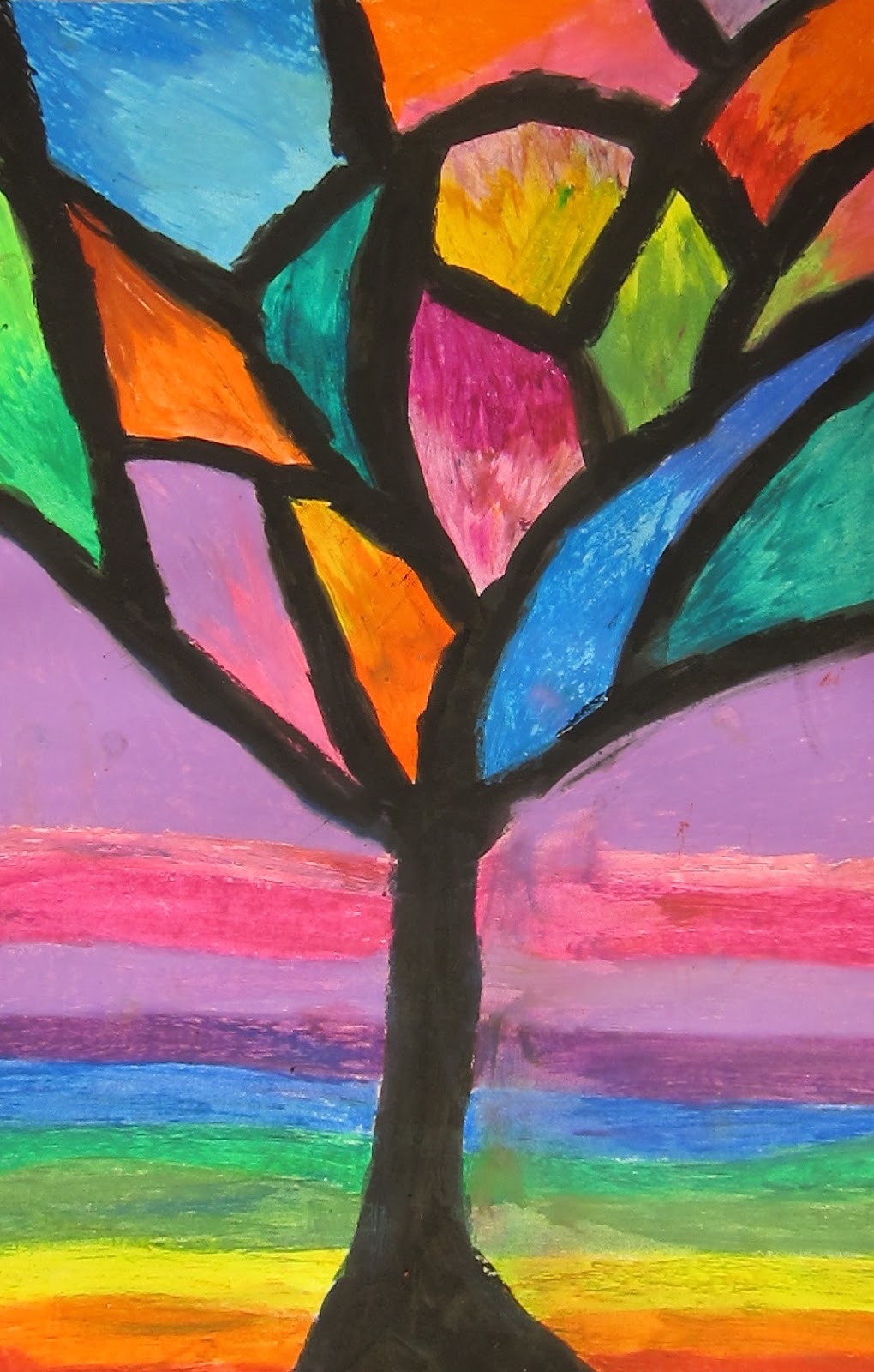 Art is Basic Art Teacher Blog Abstract Oil Pastel Trees