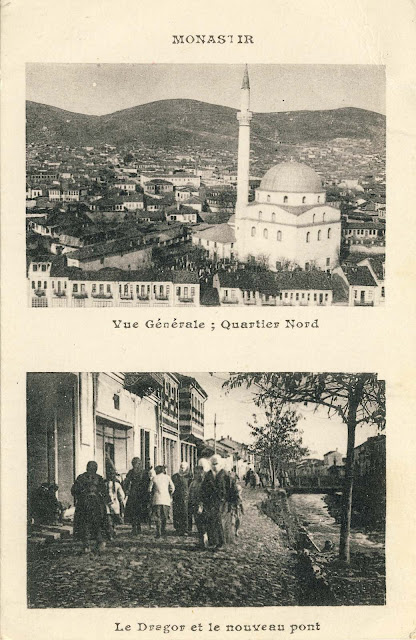 Two part postcard, by an unknown French publisher called "Monastir"