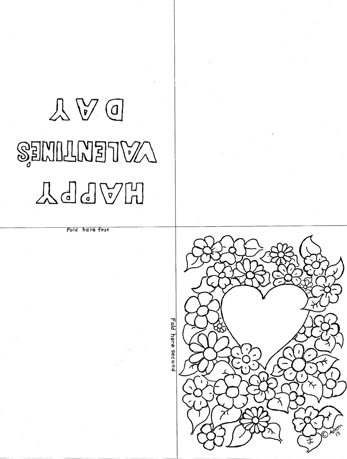 coloring pages for kids by mr adron print and color valentine card