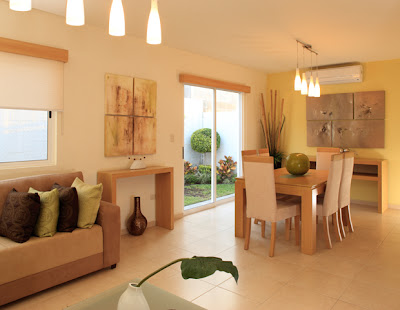 Elegante y atractivo diseño de sala y comedor contemporáneo