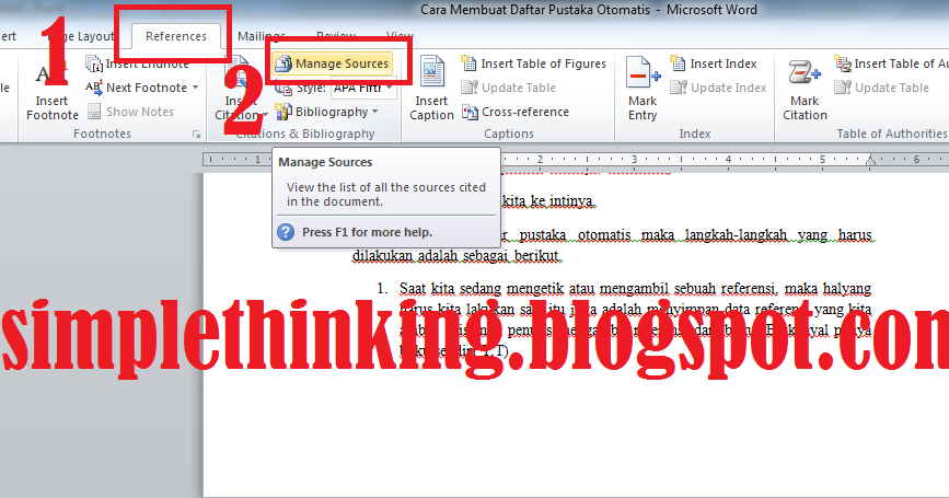 Cara Membuat Daftar Pustaka Otomatis | For Simple Thinking
