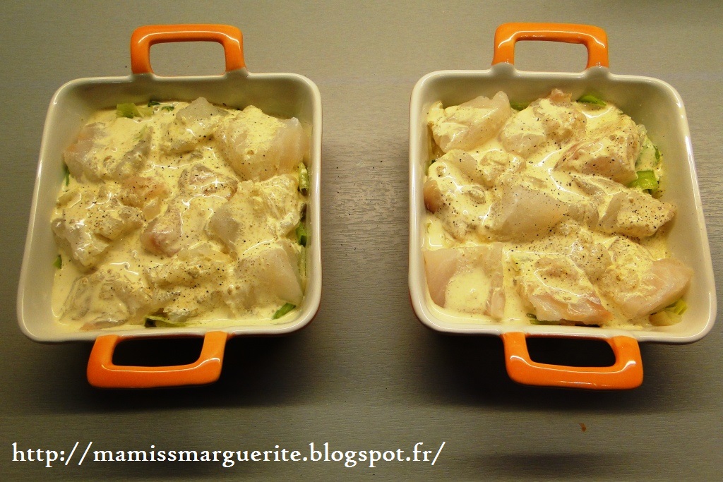 Ma Miss Marguerite: Cassolette de poisson et poireaux au curry