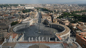 A view over St Peter's Square at the heart of the Vatican