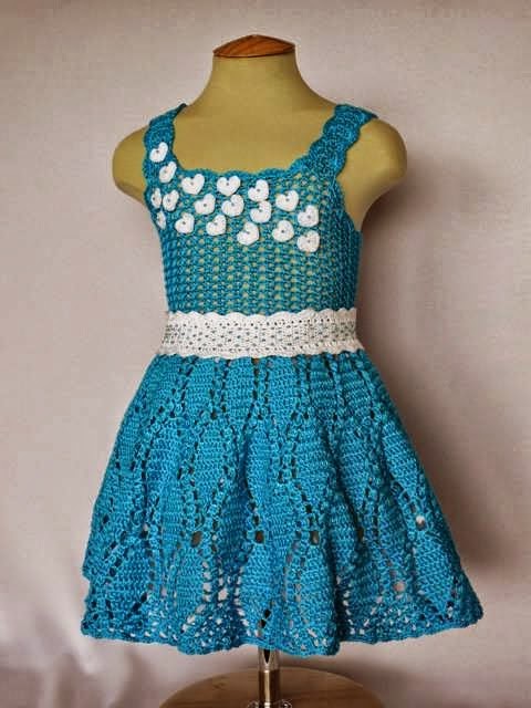 knitting and crochet: Crocheted dress for girls