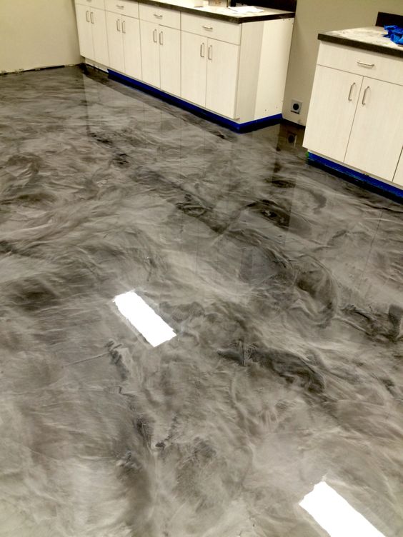 Metallic epoxy flooring installation, materials and design catalogue