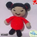 patron gratis muñeca Pucca amigurumi, free pattern amigurumi Pucca doll 