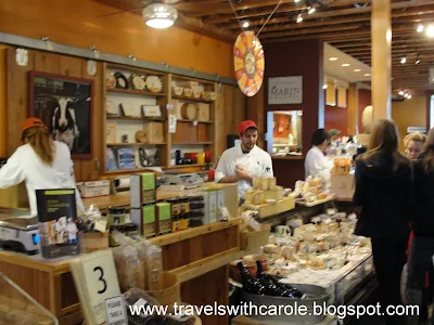 cheese case at Cowgirl Creamery in Point Reyes Station, California