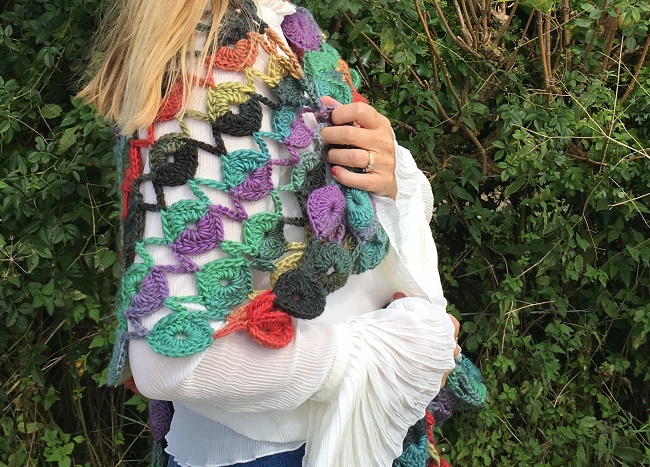 lazy daisy jones crochet shawl