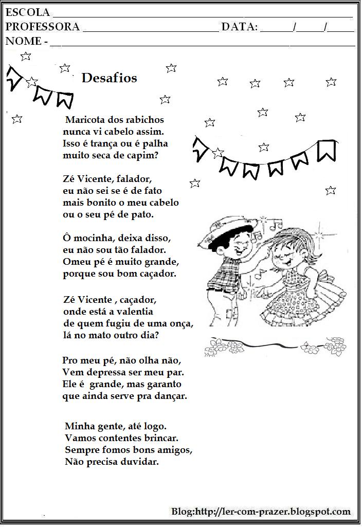 Ler com prazer: Festas Juninas - Poesias, Trabalhos e atividades...