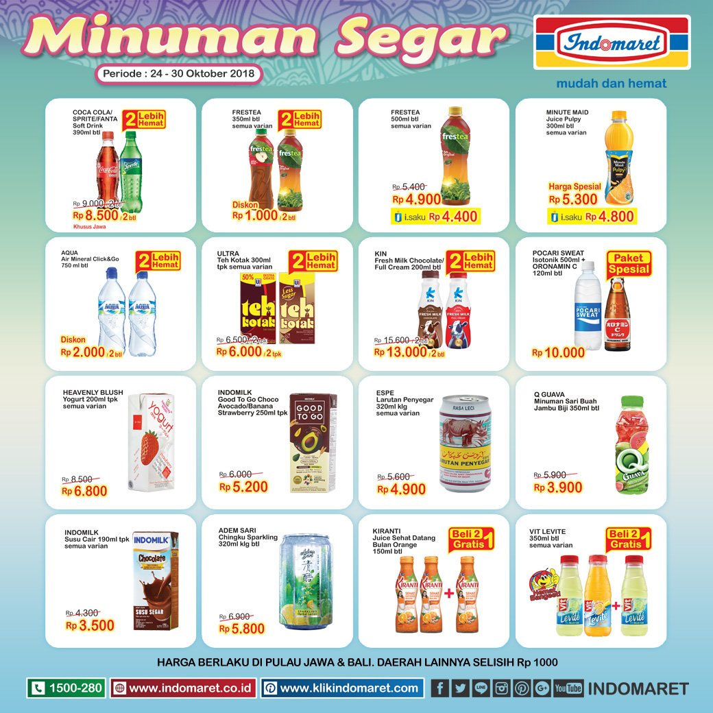 Indomaret - Promo Katalog Minuman Segar Periode 24 - 30 Oktober 2018