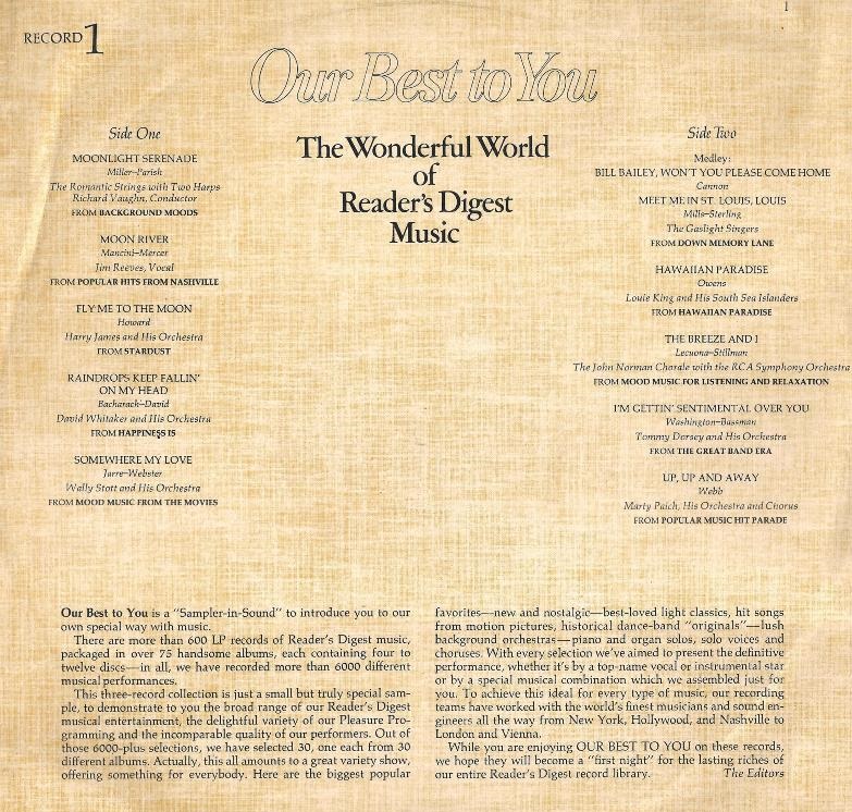 Luz Cámara Música Sólo para Melómanos Our Best to You Vol. 1 (1973)