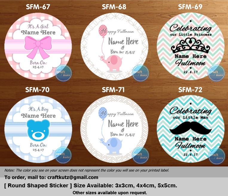 New Baby Fullmoon Stickers Design And Template Added Craft Kutz
